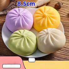1/2/4pcs Dumpling Shaped Squeeze Toy, Dumpling Stress Ball, Steamed Bun Shaped Squeeze Toy, Adult Gift - Pink - View 3