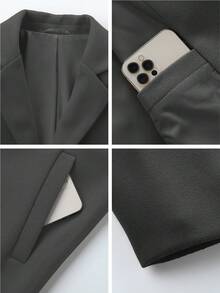 RANTAR Mens Trench Coat Slim Fit Notched Collar Fall Winter Single Breasted Pea Coat Warm Soft Overcoat - 深灰色 - 查看 6