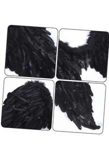 成人及女孩万圣节天使羽毛翅膀服装派对圣诞道具（手工制作）。部分顾客可能会遇到胶水渗漏或羽毛脱落的情况，这是正常现象。如果您介意，请勿购买。 - 天使羽毛翅膀 - 查看 6