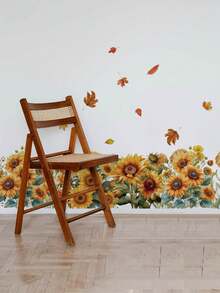 1PC Removable PVC Wall Decals – [Butterfly Pink Vine, Sunflower]Self-Adhesive Waterproof Wall Stickers For Home Decor, Room Decor, Wall Decor, And Kitchen – Easy To Apply, Ideal For Living Room, Bedroom, Or Office