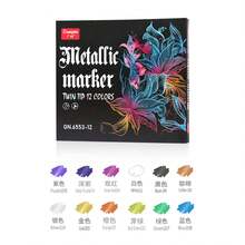 GUANGNA 36 Pennarelli per vernice acrilica brillante - Penne glitter metalliche per l'arte creativa su una varietà di superfici - Perfette per scrapbooking, pittura su rocce, ceramica, vetro, legno, tessuti, tela, tazze per uso artistico professionale