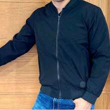 Chamarra Casual Tipo Bomber Camballero Importación - Negro - Ver 3