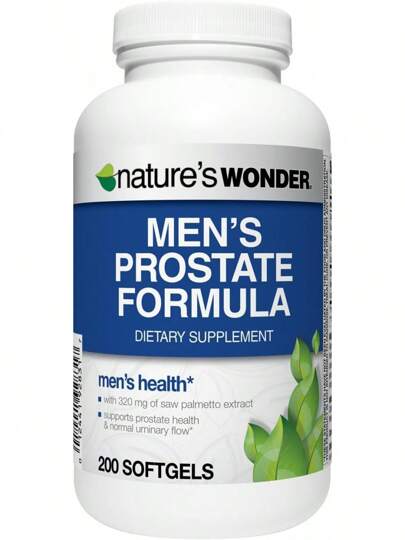 Nature's Wonder Men's Prostate Formula With Saw Palmetto, Beta-Sitosterol & Lycopene, 200 Softgels, 100 Days Supply