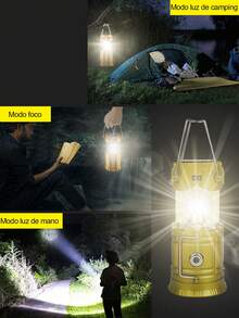 Lámpara Recargable Solar Linterna Camping Led,Linterna Solar para acampar, linterna LED plegable Solar recargable por USB, luces colgantes de emergencia para acampar al aire libre - Multicolor - Ver 7