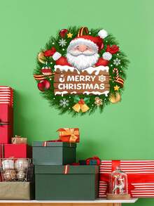 1/2/3pcs Christmas Wall Stickers, Santa Claus Garland Bells Christmas Wall Stickers Door Stickers, Home Decoration Wall Stickers, Self-Adhesive And Removable, No Electricity Required.Perfect And Christmas Gift For Couples, Parents And Friends. Christmas Decorations Christmas Decoration Christmas Decorations Home Room Decor