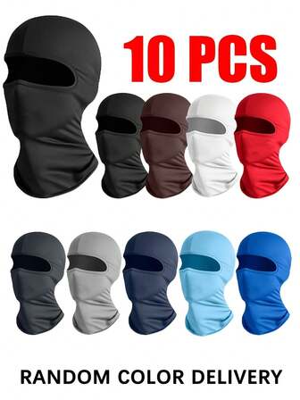 10pcs Outdoor Balaclava Ski Mask, Can Be Used As Helmet Liner, Windproof & Breathable For All Seasons
