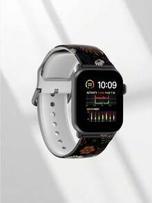 1条柔软弹力透气花卉图案替换腕带，兼容三星、佳明、荣耀智能手表，尺寸：38mm、40mm、41mm、42mm、46mm、45mm、44mm、49mm；时尚休闲硅胶表带，兼容苹果手表 Ultra SE/11/10/9/8/7/6/5/4/3/2/1 - 彩色 - 查看 4