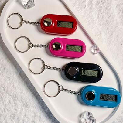 1 pieza/6 piezas/8 piezas Nuevo anillo contador de dedos electrónico Mini contador de dedos manual con pantalla de color digital, Anillo contador de dedos manual electrónico con pantalla digital de botón Mini unisex colorido, Contador de dedos para correr Diseño sencillo