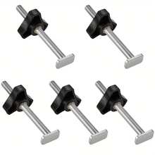 M8T T-Track Woodworking Tool Set With Adjustable Plastic Knob Nuts And Metal Bolts - Black - View 1