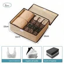 1pc Fabric Drawer Type Underwear Storage Box, Home Use Socks Panties Organizer, Wardrobe Intimate Apparel Storage Solution - Multicolor - View 8