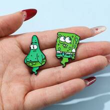 SPONGEBOB 海绵宝宝 1/2 件卡通胸针套装时尚幽灵帕特里克星海绵宝宝珐琅别针背包服装首饰金属徽章配饰送给朋友的礼物 - 均碼 - 查看 3