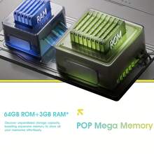 Tecno POP 9 3GB+64GB Android 14 8MP 前置摄像头/48MP 后置摄像头, 5000mAh, 全球版 无充电器 - 黑色 - 查看 2