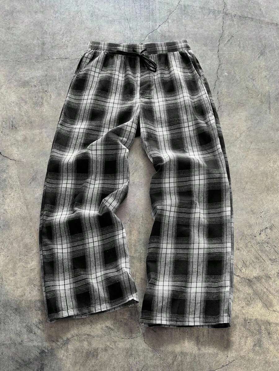 Men's Plaid Casual Vacation Slacks, For Husband, Boyfriend Gifts