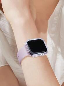 6pcs Watch Cases Compatible With Apple Watch For Men And Women 6 Color Combination Set, Simple, Stylish, Sporty, Drop-Proof, Anti-Collision Hard Pc Hollow Watch Case Compatible With Apple Watch 40/41/42/44/45/46/49mm Replacement Case Compatible With Apple Watch Series Ultra/11/10/9/8/7/6/5/4/Se Protective Case Sensitive To Touch, Easy To Wear, Protect The Watch From Damage - Transparent + Smoky Purple + Black + Pink + Lavender + Sky Blue - View 7