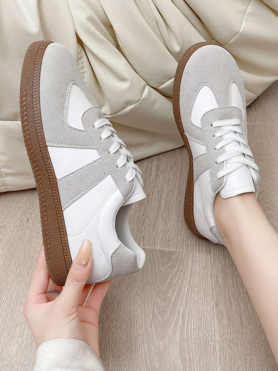 Zapatos deportivos con cordones de moda para adolescentes, zapatillas deportivas casuales para exteriores