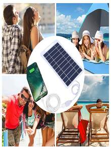 1PC Foldable Solar Panel, Portable 2/4/6-Fold Solar Panels Charger, USB Full Time Power Solar Panel Mobile Power Supply,20W Monocrystalline Silicon Solar Panel Folding Bag For Outdoor Portable Mobile Phone Charging And Power Generation Photovoltaic Panel