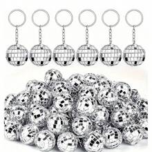 50Pcs Pack Mini Disco Ball Keychain, Shiny Key Chain Ring Bag Backpack Charm Phone Pendant Women Gift Wedding Gift Party Gift, Phone, Party Favors, Daily, Holidays, Parties, WeddingsCar Accessories Bag Charm School, Christmas, Halloween