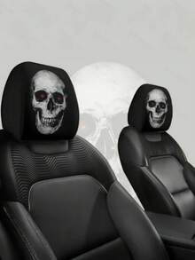 Sarung Sandaran Kepala Mobil Universal, Elemen Horor yang Dipersonalisasi, Seru, Cocok untuk Sebagian Besar Model Kendaraan, Aksesori Otomotif Universal - Multiwarna B - View 10