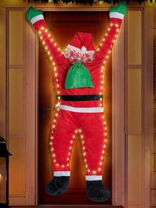 3.6 英尺悬挂圣诞老人、圣诞装饰品、屋顶、门廊、排水沟、阳台圣诞装饰、圣诞树装饰、室内外圣诞装饰 - 彩色 - 查看 4