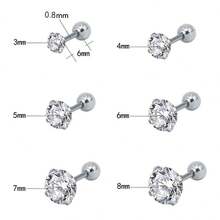 2pcs Super Shiny 4-Prong Zirconia Stainless Steel Stud Earrings For Men, Fashion Ear Cartilage Tragus Earrings, Classic Design, Hypoallergenic, Unisex, Suitable For Party & Daily Wear, Versatile Jewelry, Minimalist Earrings, Exquisite Luster, Accessory