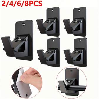 Universal Curtain Rod Brackets, No Drill Curtain Rod Brackets, Self-Adhesive Curtain Rod Brackets, No Nail Curtain Rod Hooks, Suitable For Bathroom, Bedroom, Living Room And Kitchen Christmas Decor