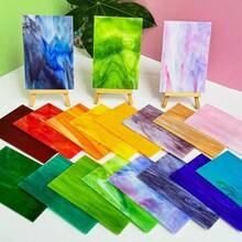 ILLUCKAI Paquete variado de 36 hojas de vidrio de colores vibrantes de 6 x 4 pulgadas, suministros de vidrio de colores para manualidades DIY, mosaicos y decoración del hogar, colección de colores surtidos - Mezcla vibrante - Ver 3