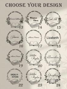 Troquel personalizado para libros, "De la biblioteca de...", troquel para biblioteca, troquel de libro personalizado, troquel de libro personalizado con su nombre, útiles escolares, regreso a clases - Multicolor - Ver 4