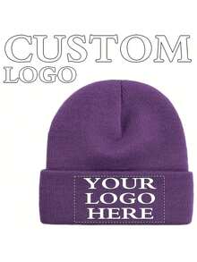 1Pc Customized Casual Knitted Hat,Personalized Hat, For Everyday Wear Winter Christmas Hat,Customized With Team, Class, Family Logo Or Name, Men And Women Beanie Ski Hat Fall Outfit,Perfect For Outdoor Activities And Everyday Wear In A Warm Unisex Style
