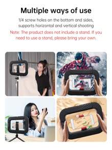 YM200 手持式环形灯，适用于手机摄影 - 2000K-8500K 色温和 CRI96+，亮度可调，便携式自拍灯，适合自拍和直播，便携式灯