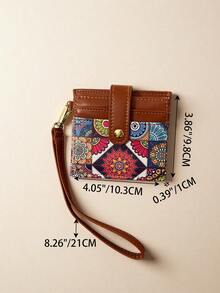 Multi-Pattern Card Holder With Wrist Strap, Handheld Design, Multi-Layer Holds Up To 10 Cards, Meets Daily Storage Needs For Women Small Wallet Cute Wallet Card Wallet Travel Essential Summer - Multicolor - View 8