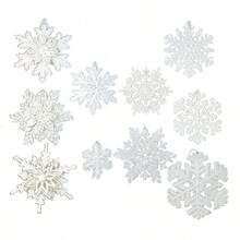 Plastic White Snowflake Hanging Ornaments, Christmas Snowflake Garland For Window, Christmas Tree, Party Decoration