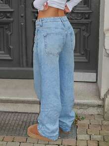 MYOURSA Low Rise Baggy Wide Leg Jeans Streetwear Casual Washed Vinatge Outfits