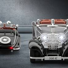 1:32 Scala 1935 Classica Vintage 500 K Convertibile Auto Sportiva Macchina Antica Modello in Lega, Struttura in Metallo, Porte e Cofani Apribili, Luci e Suoni Simulati, Adatto per Casa, Ufficio, Festa, Compleanno, Regalo per Appassionati di Auto