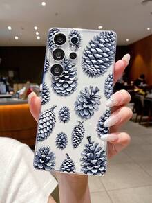1 buah Casing Ponsel Minimalis Layar Penuh Motif Kerucut Pinus Transparan Lembut TPU Tahan Guncangan Anti Gores Anti Sidik Jari, Pelindung Lensa Kamera Kompatibel Dengan Apple, Nothing, Pixel, INFINIX, Redmi - MultiWarna - View 4
