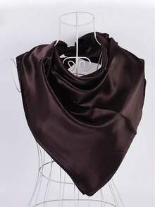 1条纯色缎面90*90厘米方形方巾，时尚简约设计，适合通勤、约会、外出、音乐节等场合，涤纶面料，可用于连衣裙等。 - 紅色 - 查看 31