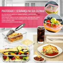 Set Of 5 640ml Glass Airtight Jars With 4 Locks Fitness Lunch Box - Multicolor - View 4