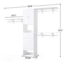 Walk-In Closet Organizer System With Doors & Drawers & Shelves  Adjustable, Adjustable Width, With Drawers, With Storage Shelves, With Doors, Sturdy - 白色 - 查看 8