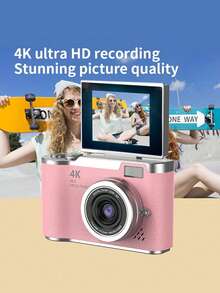 Nueva cámara digital HD - Operación con un solo botón, fácil de tomar fotos y grabar videos, para principiantes que comienzan a usar una máquina con tarjeta CCD, regalo sorpresa para amigos, opción de usar tarjeta de memoria de 32G para almacenamiento directo, uso portátil multicolor - 1 pieza - Multicolor - Ver 8