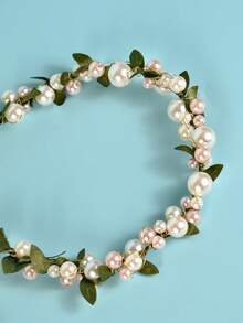 1 Stück elegantes, handgefertigtes Perlen-Soft-Kette Haarband, Braut Haaraccessoire für Hochzeit & Party, Valentinstag Accessoires - Grün - Übersicht 4