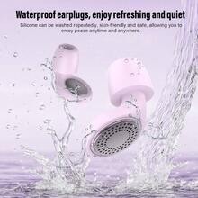 Ear Plugs, Sleep Earplugs With Cleaning, Memory Foam Silicone Tips, Noise Reduction Up To 35 DB, With 3 Sizes Case, Reusable, Noise Protection Earplug For Side Sleepers, Travel, Work Black - Purple - View 6