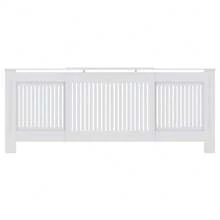 vidaXL Cubierta de radiador de MDF de 205 cm - Blanco - Ver 4