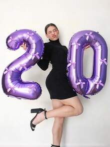 1 Stück 32 Zoll lila Zahl Folie Ballon & 10 Stücke lila Satinband Schleifen, Dekorationen für Geburtstag, Jahrestag, Party, Fotoshooting, Prinzessin Geburtstag, Valentinstag, Familien Geburtstag, Baby-Shower, Junggesellinnenabschied, Outdoor Shooting, elegante traumhafte Geburtstagballons, süße Geburtstagsdekoration (lila Geburtstag 0-9 Jahre alt), Mittwoch Thema Geburtstag, Neujahr, Weihnachten