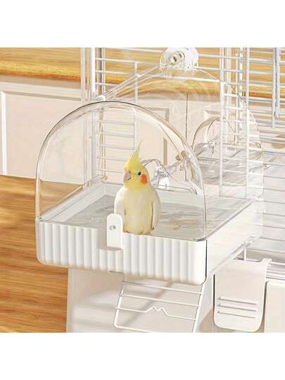 鹦鹉浴缸、洗澡盆、喂食盘、鸟舍、浴室、大浴缸、浴室适合虎斑牡丹、蜀葵、雀科、珍珠鸟等中小型鸟类。