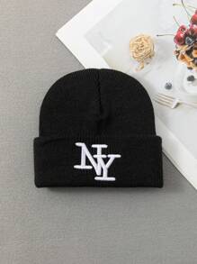 1 件纽约 0-12 岁新生儿幼儿无檐帽婴儿男孩女孩无檐帽儿童可爱冬帽儿童针织保暖帽贴合帽婴儿所需配饰 - 1PC - 查看 12