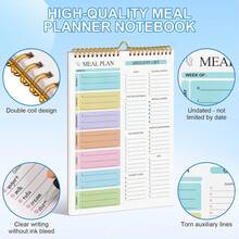 Joyberg Meal Planner Notebook 8.5x11", 50 Sheets Magnetic, Double Helix Meal & Grocery List, Wall-Mountable Menu Planner Daily & Weekly Plan - 1 - Xem 3