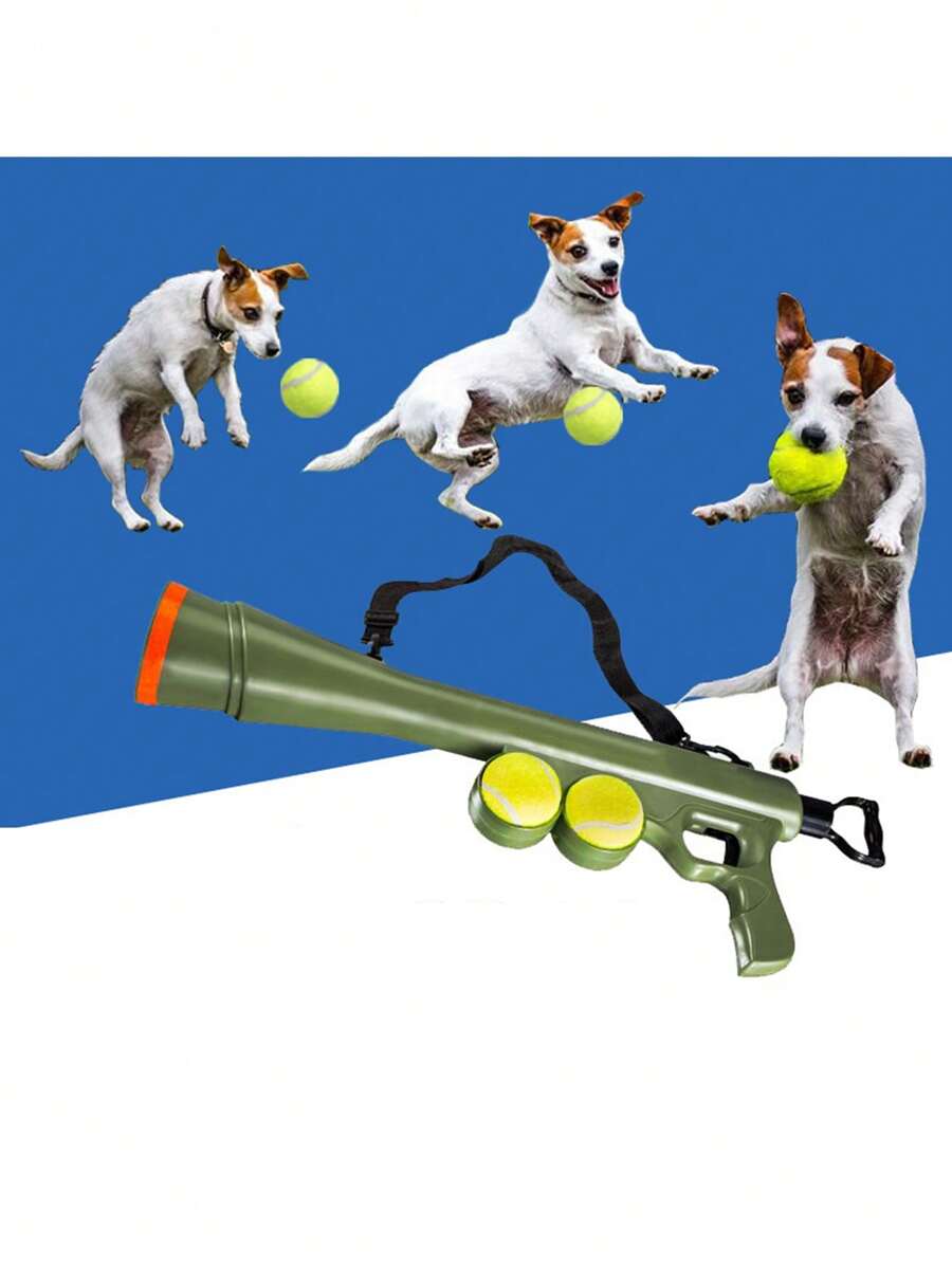 2-Ball Dog Fetch Toy Launcher, For Dog Training And Outdoor Interactive Ball Throwing