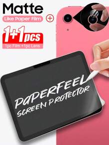 ZYONS 1+1 包纸感屏幕保护膜 (1 件) + 相机镜头保护膜 (1 件) 适用于 iPad 第 11 代/第 10 代/第 9 代/第 8 代/第 7 代 2025 2022 10.2 Air 4 5 10.9 1 2 3 4 5 6,适用于 iPad 10.9 的磨砂 PET 绘画书写膜,像在纸上书写和绘画一样,防眩光屏幕保护膜绘图纸感膜 - 無色 - 查看 2