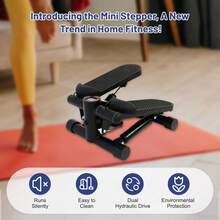 Steppers For Exercise At Home,Stair Stepper Mini Stepper For Exercise At Home, Stair Step Workout Machine With Resistance Band LCD Monitor, Over 220lb Weight Capacity, At Home Workout Equipment - Black - View 3