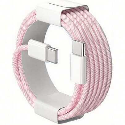 3.3/6.6/10ft Nylon Braided USB-C To Type-C Fast Charging Data Cable, Compatible With IPhone 17/16/15/Pro/Pro Max/IPad, And Other Android Phones, Supports 60W~18W Fast Charging, Suitable For Indoor/Outdoor/Travel And Car Use