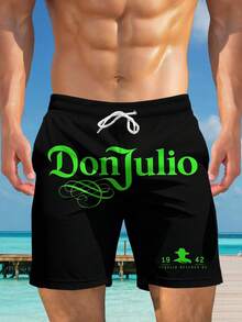 Men's Hawaiian Style 3D Print Casual Beach Shorts - Quick Dry, Drawstring Waist, Perfect For Summer Outings